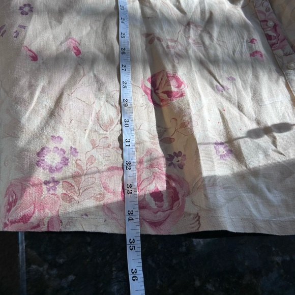 Vintage Lauren Ralph Lauren 100% Linen Floral Button Down A Line Skirt. 90’s. - Picture 12 of 14